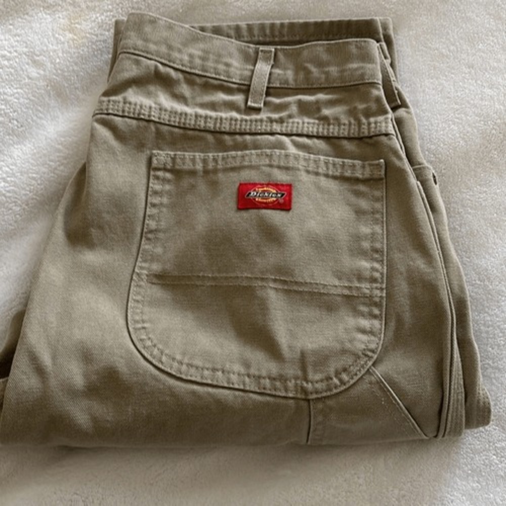 Dickies Workwear pants Vintage tan denim‎ carpenter chore size 36 x 32 Y2K